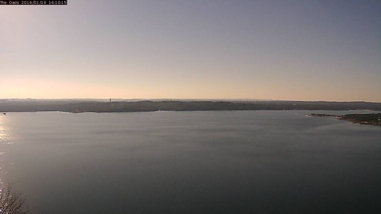 Lake Travis webcam, January 18, 2016 3:15 PM CT