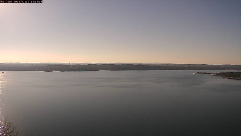 Lake Travis webcam, January 18, 2016 3:20 PM CT