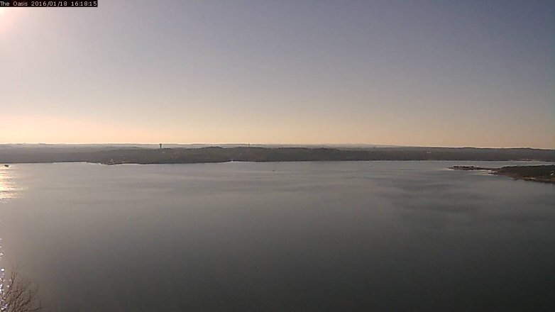 Lake Travis webcam, January 18, 2016 3:25 PM CT