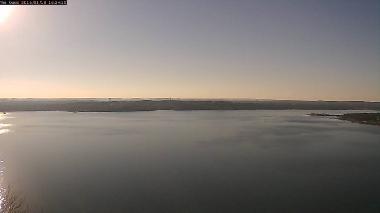 Lake Travis webcam, January 18, 2016 3:30 PM CT
