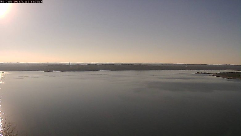 Lake Travis webcam, January 18, 2016 3:35 PM CT