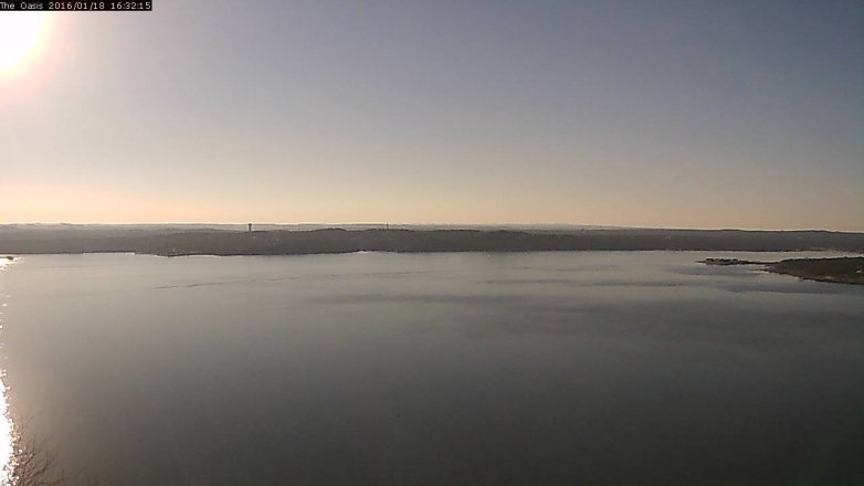 Lake Travis webcam, January 18, 2016 3:40 PM CT