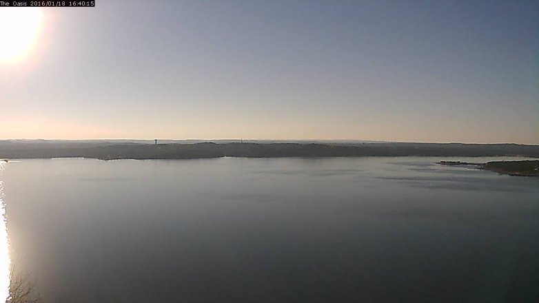 Lake Travis webcam, January 18, 2016 3:45 PM CT