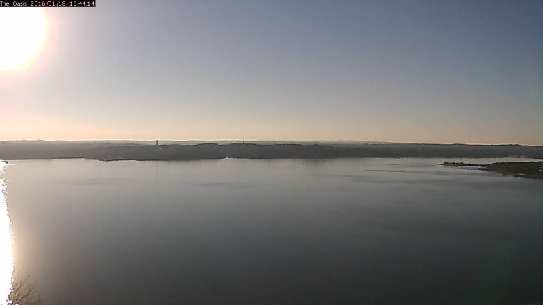 Lake Travis webcam, January 18, 2016 3:50 PM CT