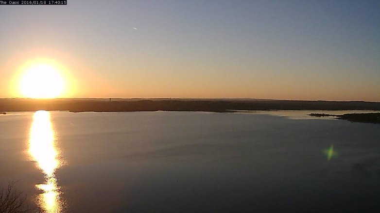 Lake Travis webcam, January 18, 2016 4:45 PM CT