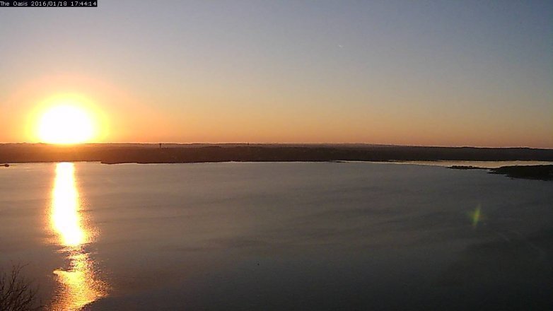 Lake Travis webcam, January 18, 2016 4:50 PM CT