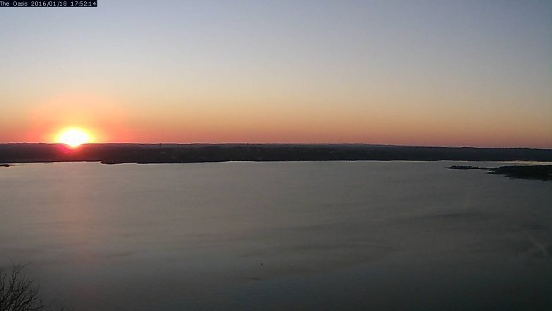 Lake Travis webcam, January 18, 2016 5:00 PM CT