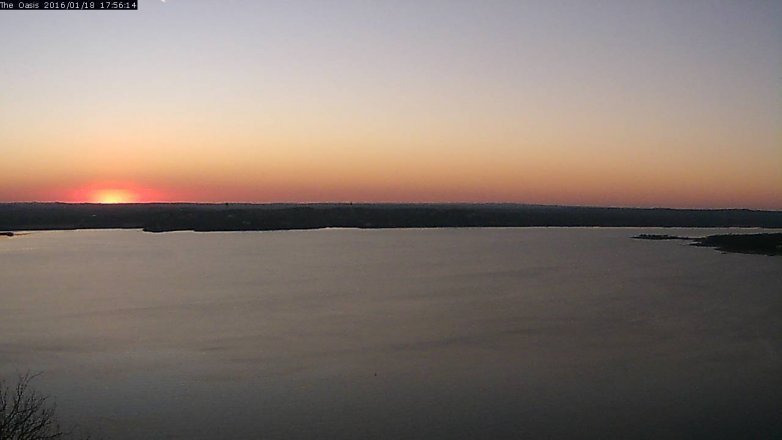 Lake Travis webcam, January 18, 2016 5:05 PM CT
