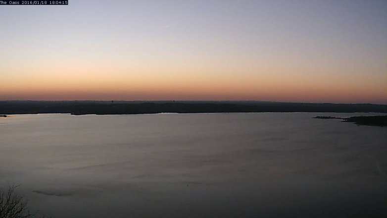 Lake Travis webcam, January 18, 2016 5:10 PM CT