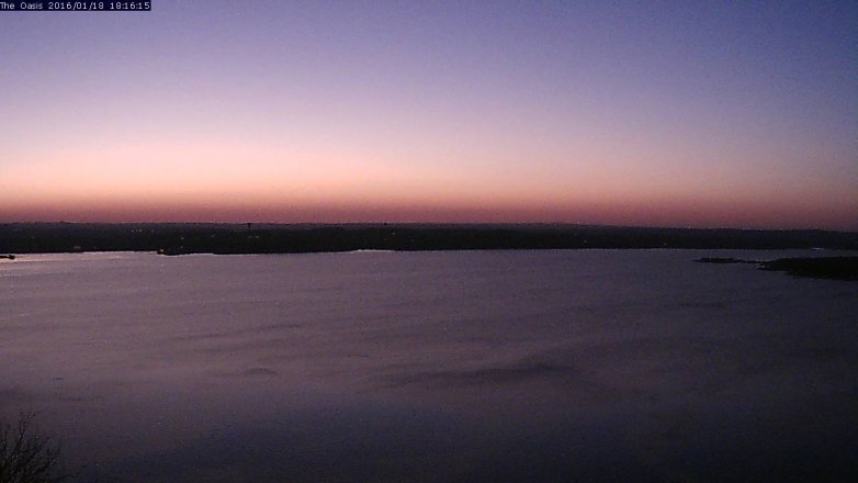 Lake Travis webcam, January 18, 2016 5:20 PM CT