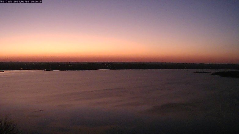 Lake Travis webcam, January 18, 2016 5:25 PM CT