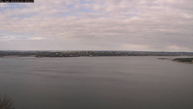 Lake Travis webcam, January 19, 2016 9:00 AM CT
