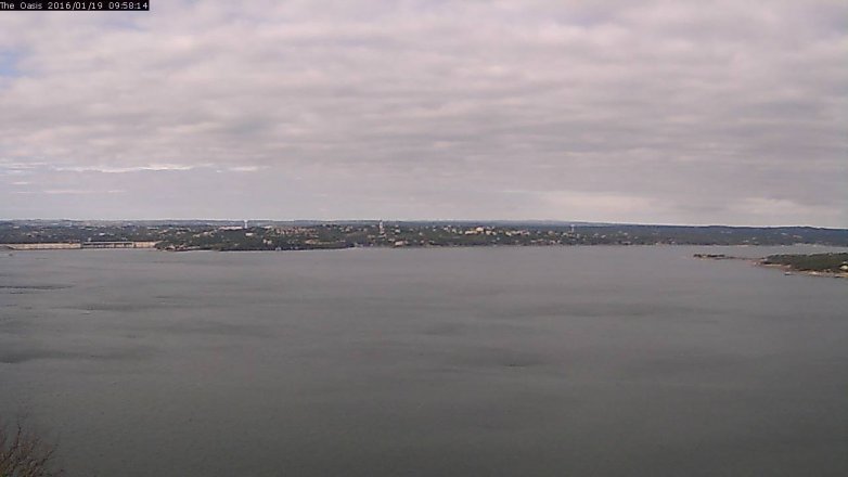 Lake Travis webcam, January 19, 2016 9:05 AM CT