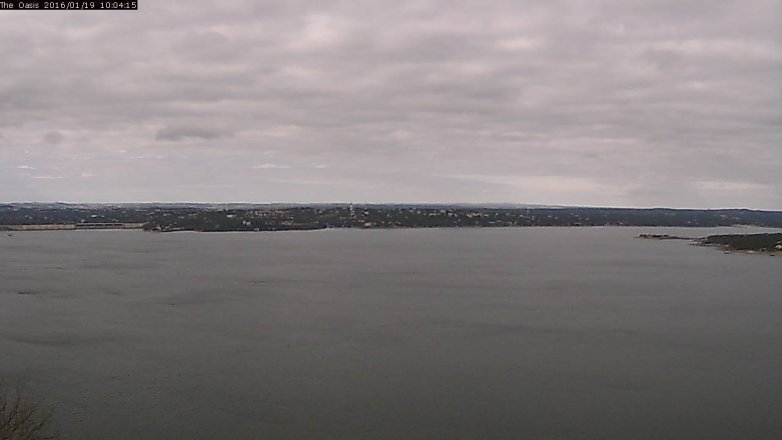 Lake Travis webcam, January 19, 2016 9:10 AM CT