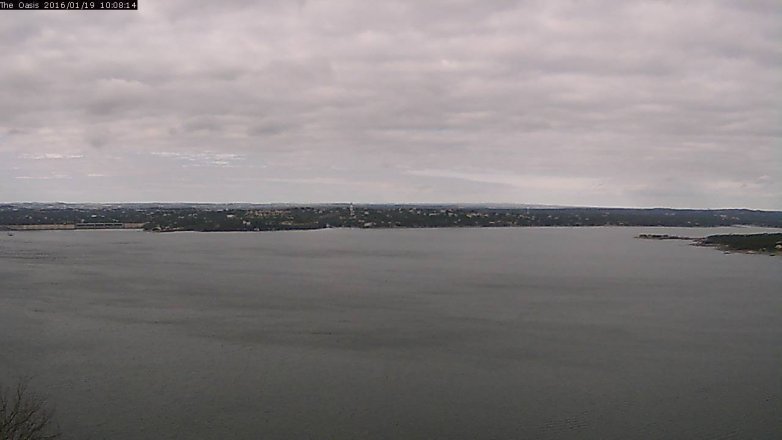 Lake Travis webcam, January 19, 2016 9:15 AM CT