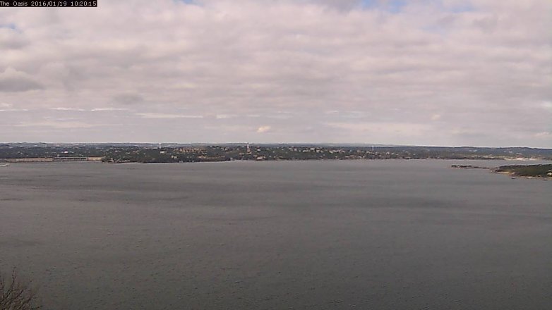 Lake Travis webcam, January 19, 2016 9:25 AM CT