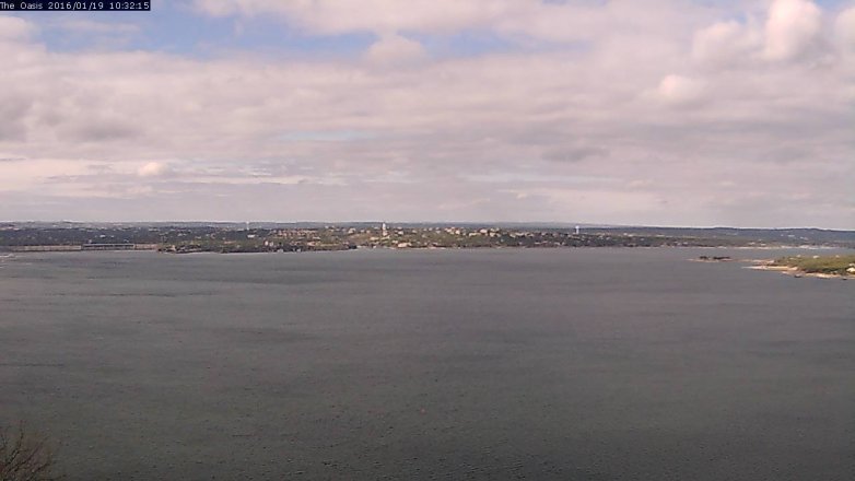 Lake Travis webcam, January 19, 2016 9:40 AM CT