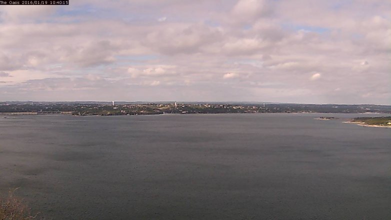 Lake Travis webcam, January 19, 2016 9:45 AM CT