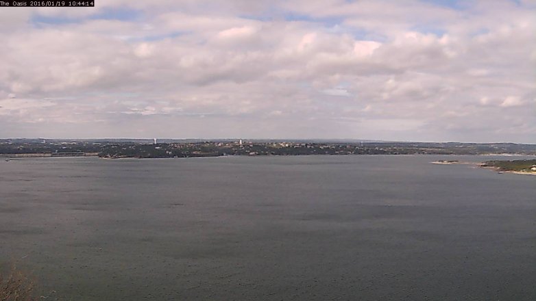 Lake Travis webcam, January 19, 2016 9:50 AM CT
