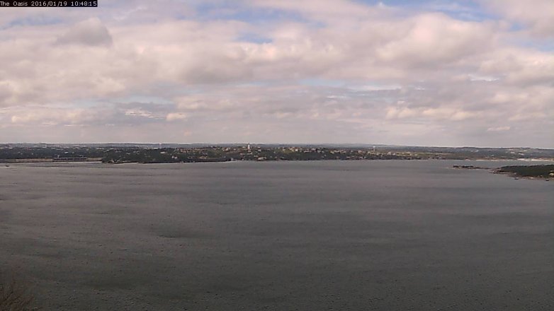 Lake Travis webcam, January 19, 2016 9:55 AM CT