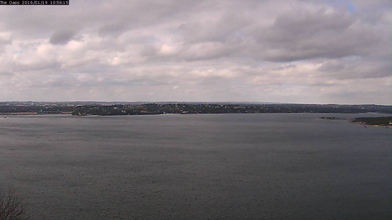 Lake Travis webcam, January 19, 2016 10:05 AM CT