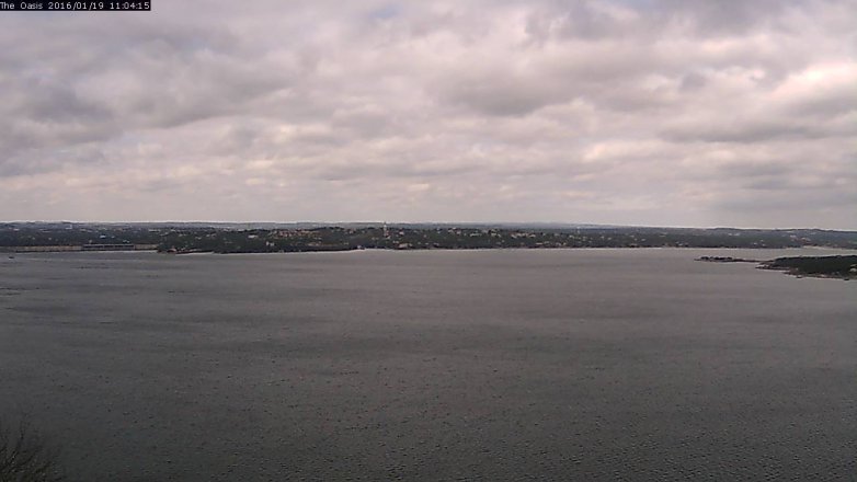Lake Travis webcam, January 19, 2016 10:10 AM CT