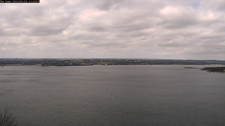 Lake Travis webcam, January 19, 2016 10:15 AM CT