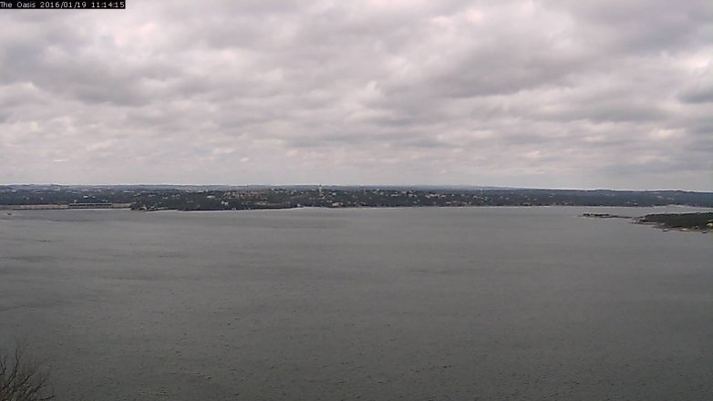 Lake Travis webcam, January 19, 2016 10:20 AM CT