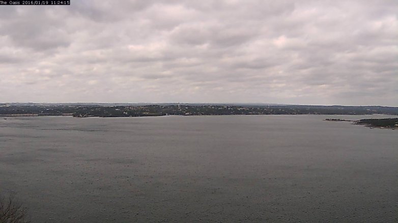 Lake Travis webcam, January 19, 2016 10:30 AM CT