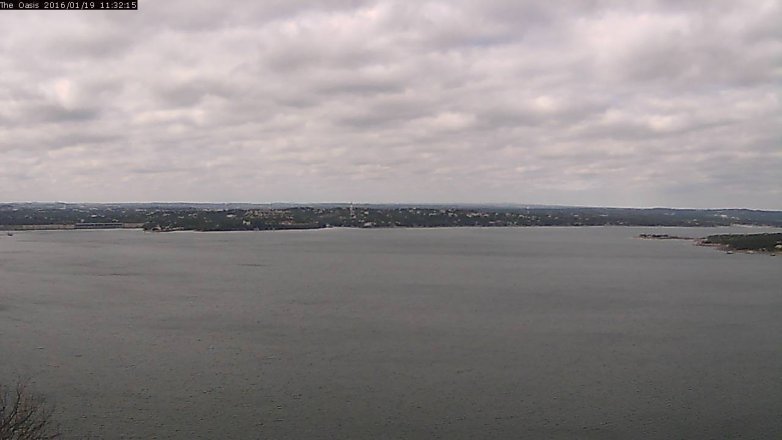 Lake Travis webcam, January 19, 2016 10:40 AM CT