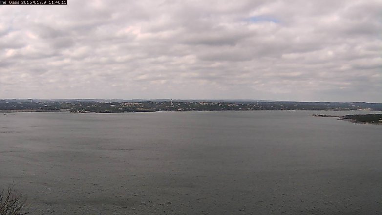 Lake Travis webcam, January 19, 2016 10:45 AM CT