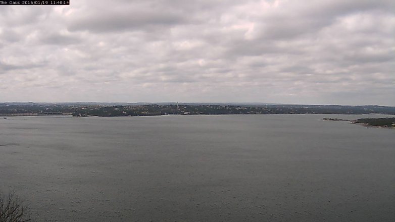 Lake Travis webcam, January 19, 2016 10:55 AM CT