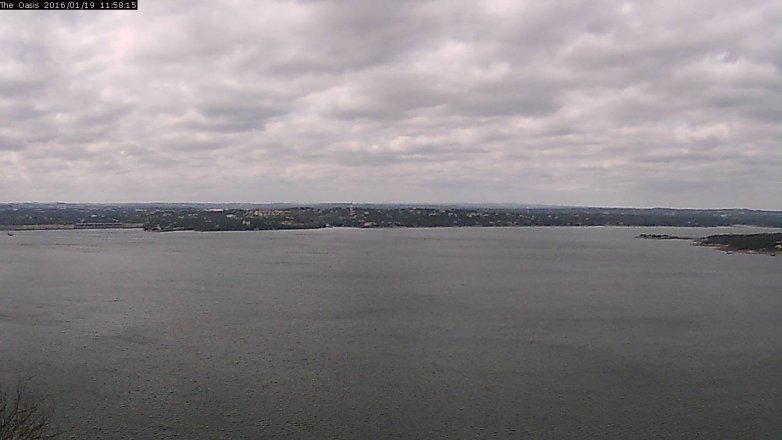 Lake Travis webcam, January 19, 2016 11:05 AM CT