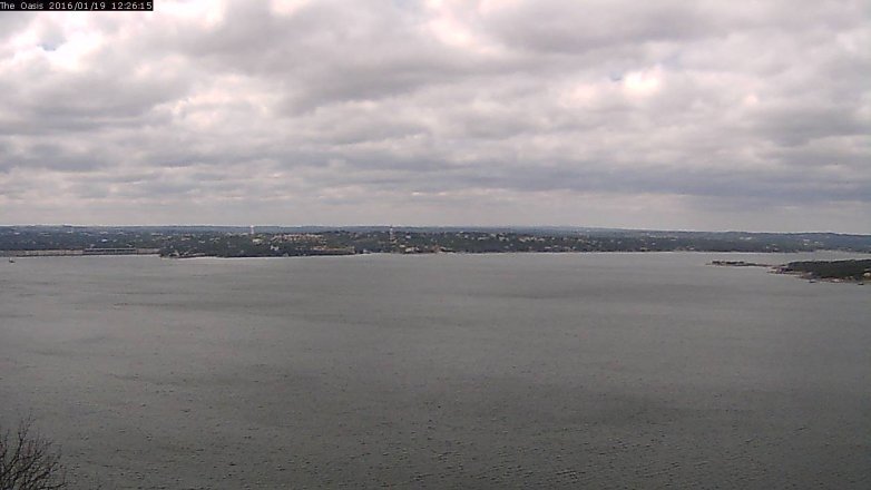 Lake Travis webcam, January 19, 2016 11:35 AM CT