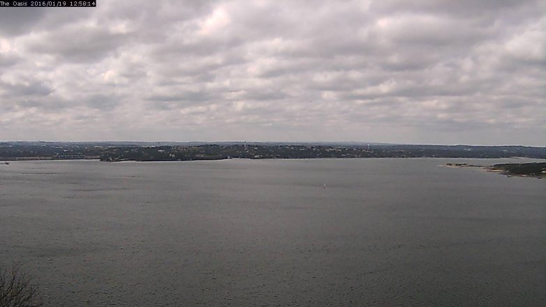 Lake Travis webcam, January 19, 2016 12:05 PM CT