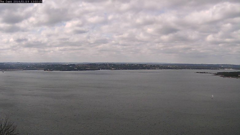 Lake Travis webcam, January 19, 2016 12:10 PM CT