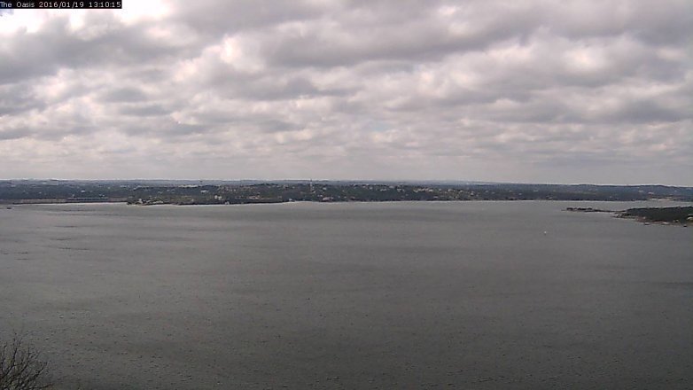 Lake Travis webcam, January 19, 2016 12:15 PM CT