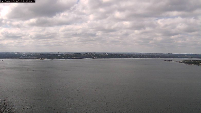 Lake Travis webcam, January 19, 2016 12:25 PM CT