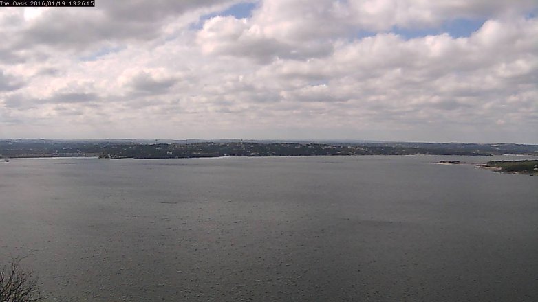Lake Travis webcam, January 19, 2016 12:35 PM CT