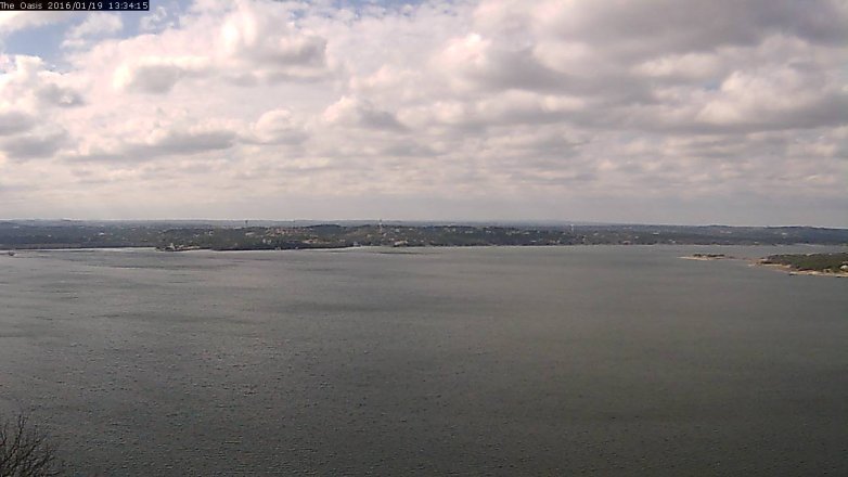 Lake Travis webcam, January 19, 2016 12:40 PM CT