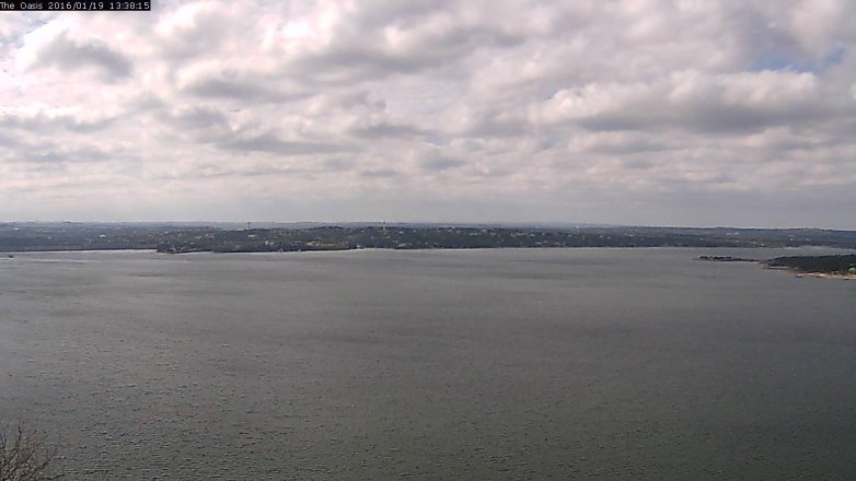 Lake Travis webcam, January 19, 2016 12:45 PM CT