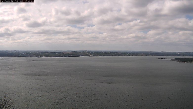 Lake Travis webcam, January 19, 2016 12:50 PM CT