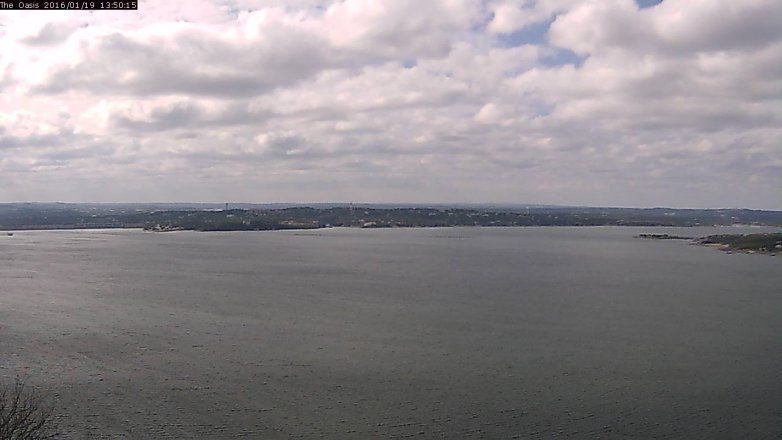 Lake Travis webcam, January 19, 2016 12:55 PM CT