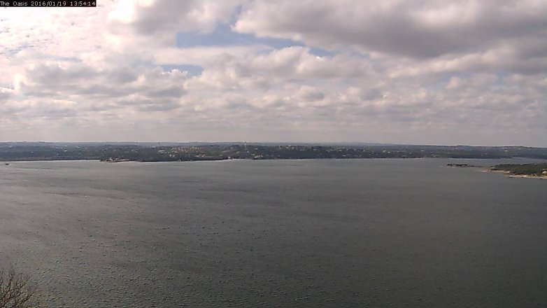 Lake Travis webcam, January 19, 2016 1:00 PM CT