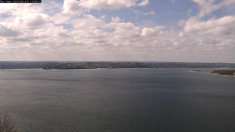 Lake Travis webcam, January 19, 2016 1:05 PM CT