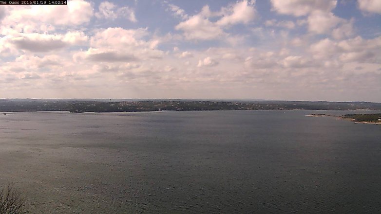 Lake Travis webcam, January 19, 2016 1:10 PM CT
