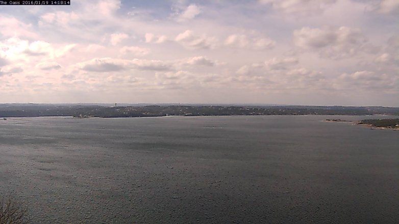 Lake Travis webcam, January 19, 2016 1:25 PM CT