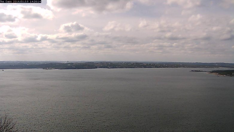 Lake Travis webcam, January 19, 2016 1:30 PM CT
