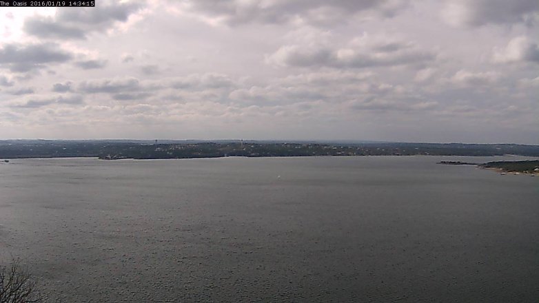 Lake Travis webcam, January 19, 2016 1:40 PM CT