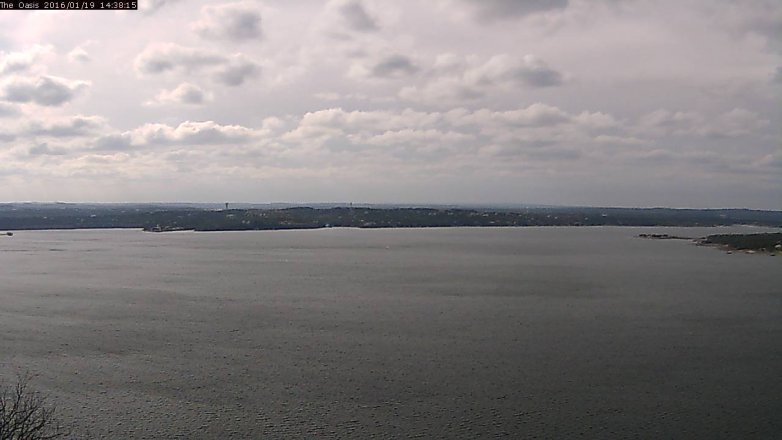 Lake Travis webcam, January 19, 2016 1:45 PM CT